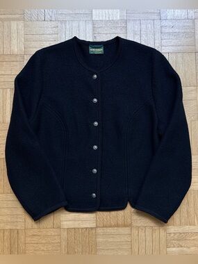 Geiger Black Wool Cardigan